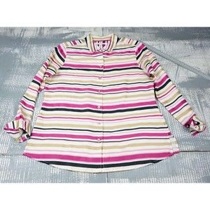 Foxcroft top womens 6 button long sleeve button up collared cotton blend soft